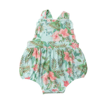 Hibiscus sunsuit bamboo - Pink and Brown Boutique