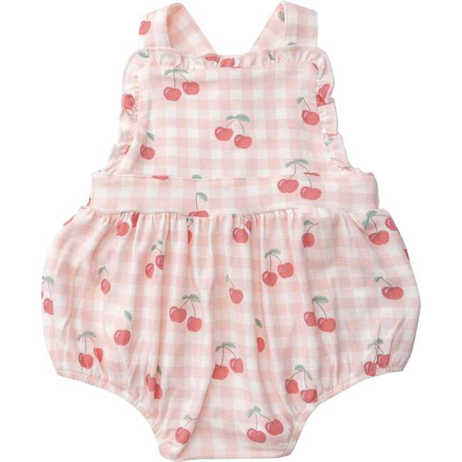 Cherry sunsuit bamboo - Pink and Brown Boutique