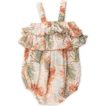 Palm Leave Sunsuit - Pink and Brown Boutique