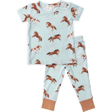 horses bamboo pajama set - Pink and Brown Boutique