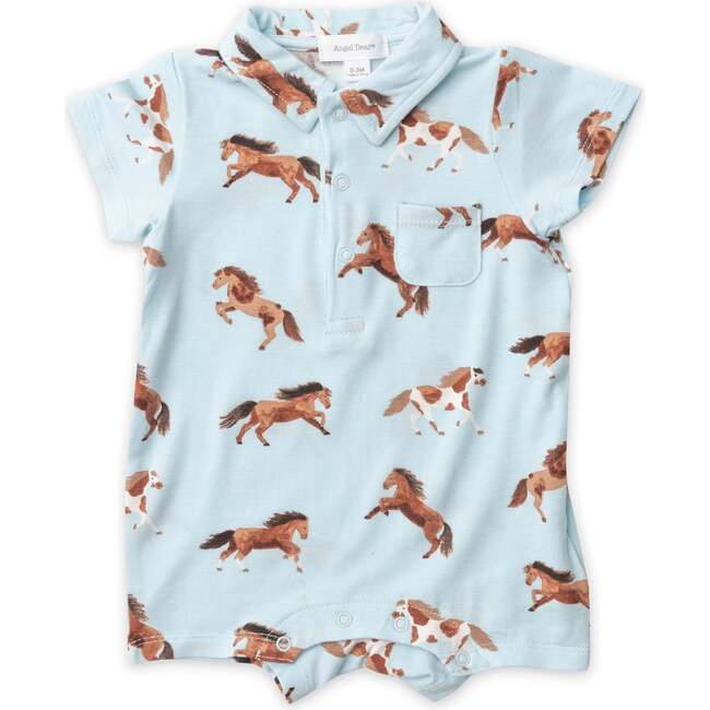 horses polo short romper - Pink and Brown Boutique