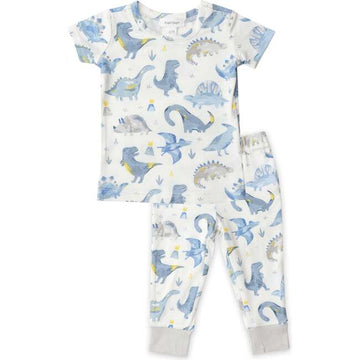 blue dino bamboo pajama set - Pink and Brown Boutique