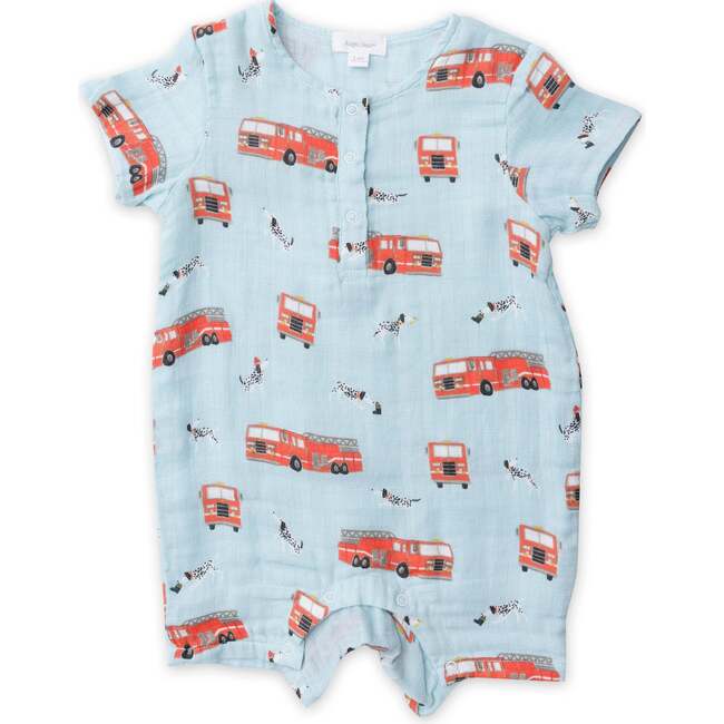 fire truck short romper - Pink and Brown Boutique
