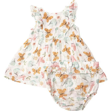 pretty butterflies muslin dress - Pink and Brown Boutique