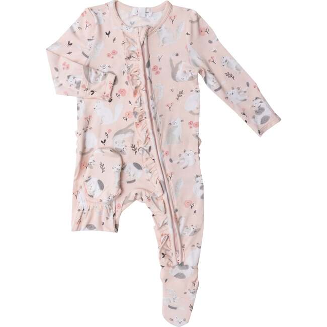 pretty kittens zipper footie - Pink and Brown Boutique