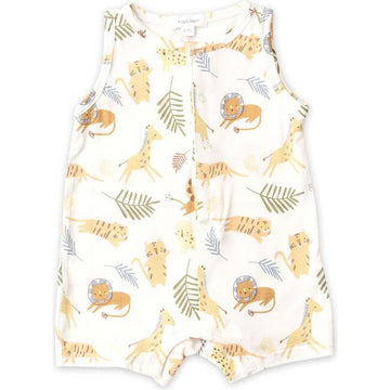 animal friends short romper - Pink and Brown Boutique