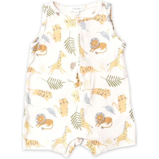animal friends short romper - Pink and Brown Boutique