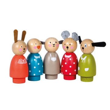Asstd Wooden Characters - The Big Family - Pink and Brown Boutique