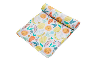 tropical fruit swaddle blanket - Pink and Brown Boutique