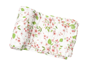 cherry blossom swaddle blanket - Pink and Brown Boutique