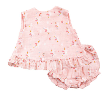 unicorn top and bloomer with ruffle - Pink and Brown Boutique