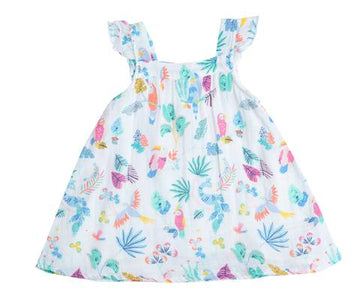 tropical bird muslin dress - Pink and Brown Boutique