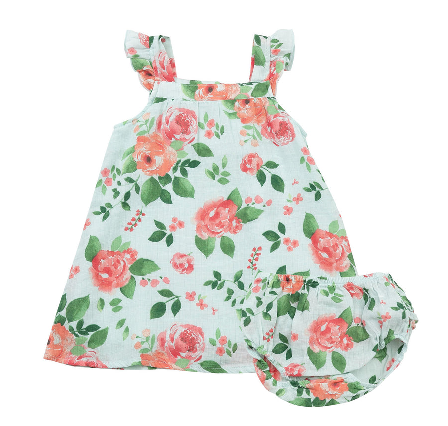 rose garden dress and diaper cover - Pink and Brown Boutique