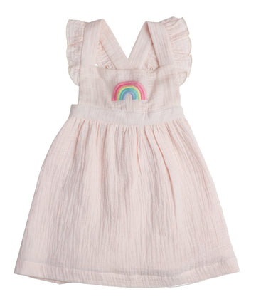 rainbow organic pinafore top and bloomer - Pink and Brown Boutique