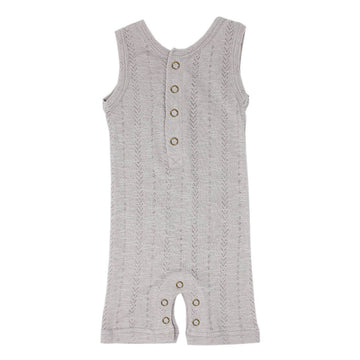 organic pointelle tank romper gray - Pink and Brown Boutique