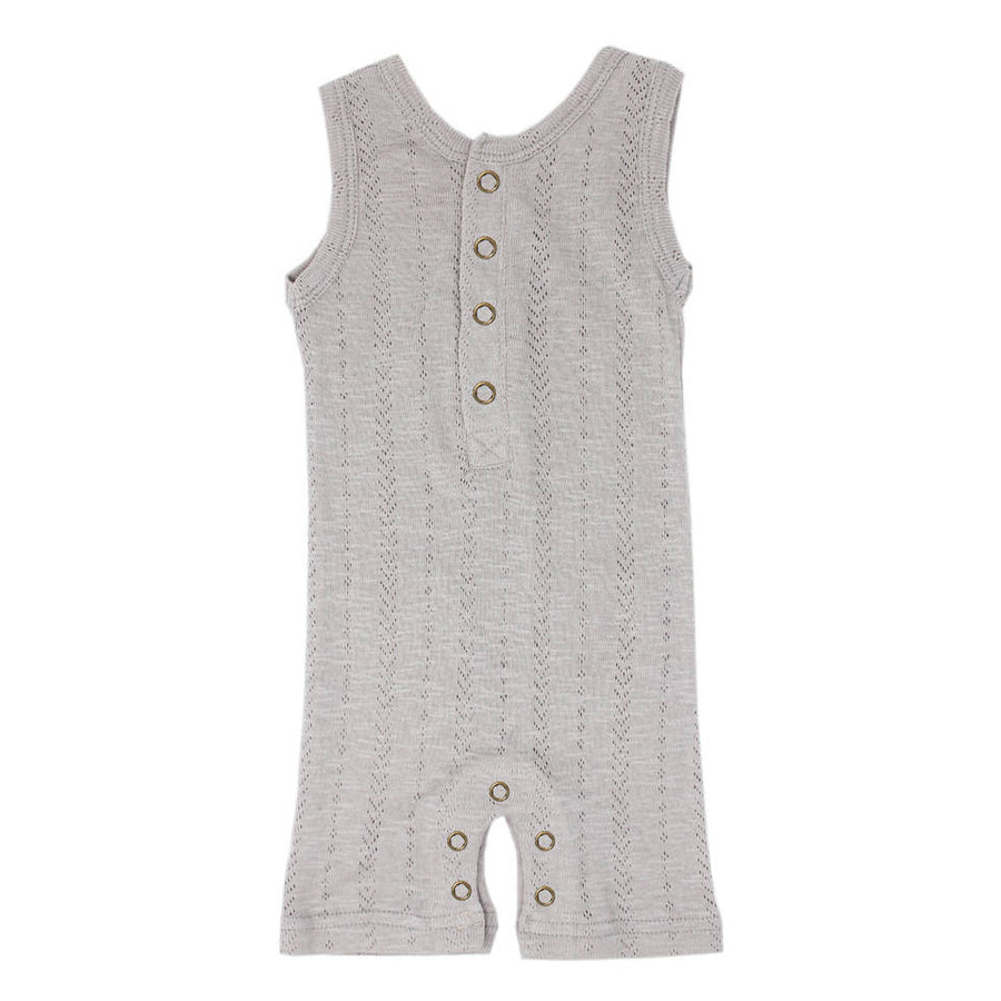 organic pointelle tank romper gray - Pink and Brown Boutique