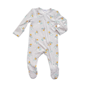 grey sloth zipper footie - Pink and Brown Boutique