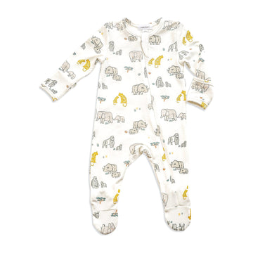 endangered species zipper footie - Pink and Brown Boutique