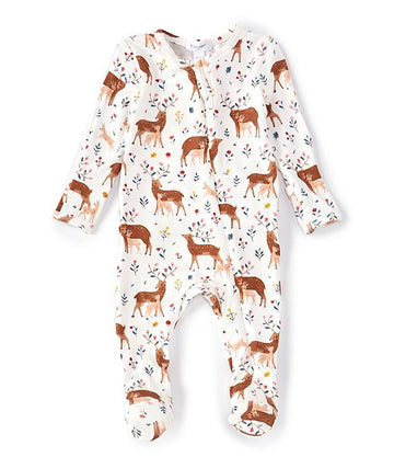 deer ruffle zipper footie - Pink and Brown Boutique