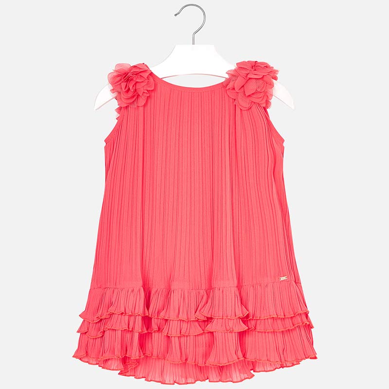 pleated dress with ruffle - Pink and Brown Boutique