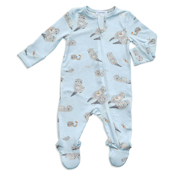 otter zipper footie - Pink and Brown Boutique