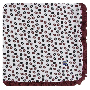 Bamboo Ruffle Toddler Blanket in coffee bean - Pink and Brown Boutique