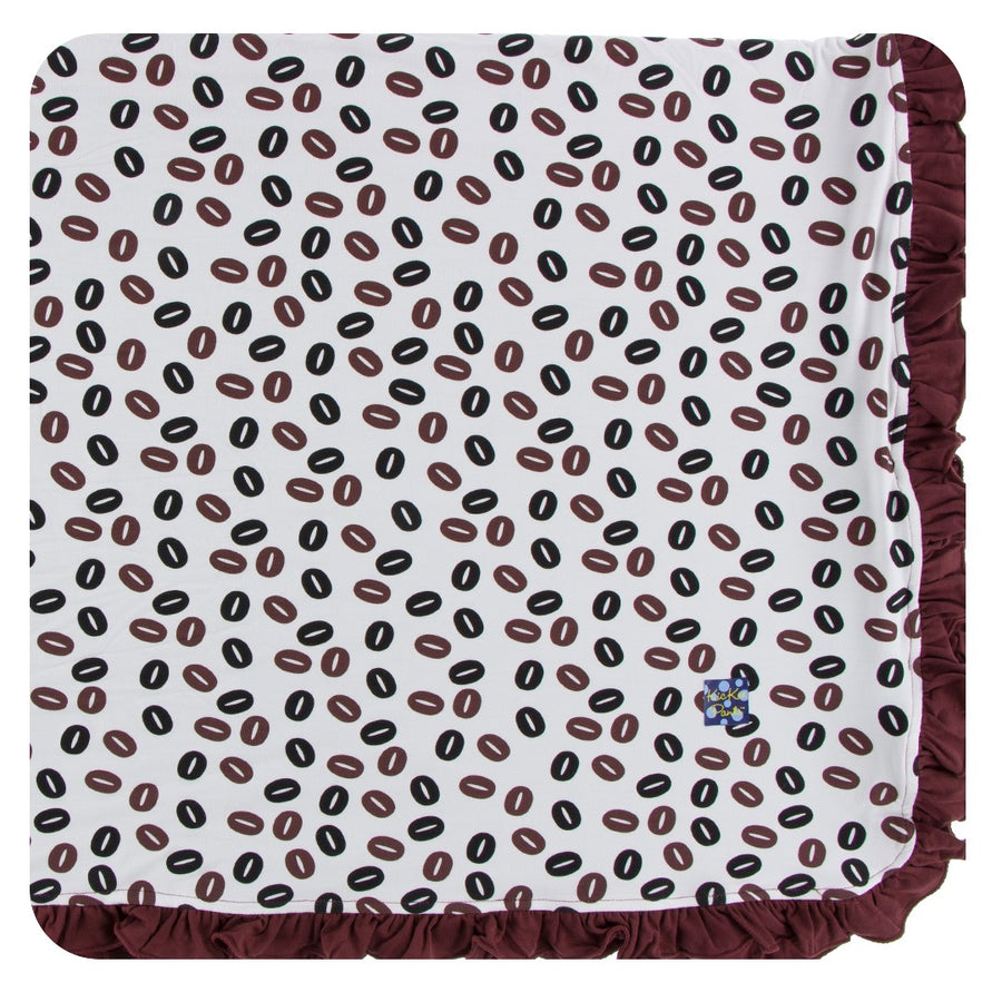 Bamboo Ruffle Toddler Blanket in coffee bean - Pink and Brown Boutique