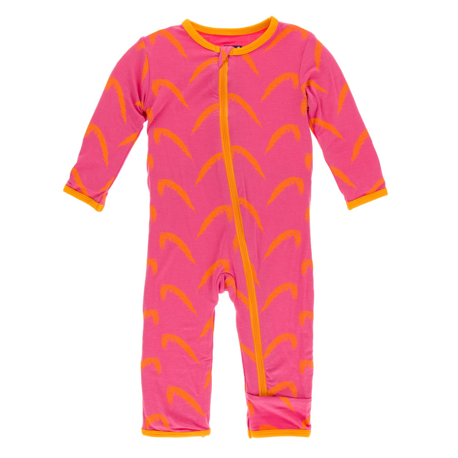 coverall with zipper in carnival feathers - Pink and Brown Boutique