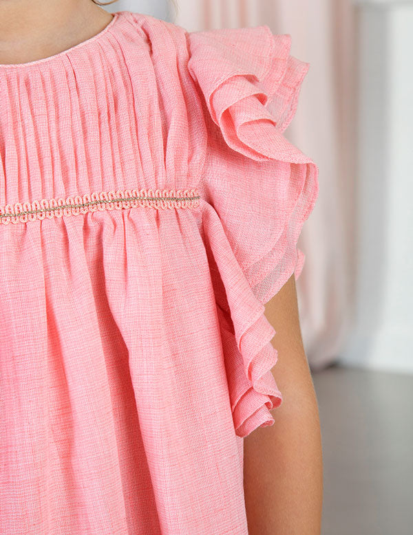 ruffle chiffon dress - Pink and Brown Boutique