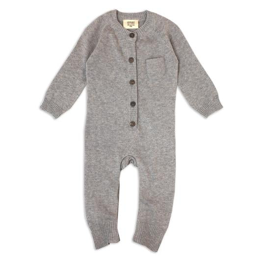 Grey Organic Romper - Pink and Brown Boutique