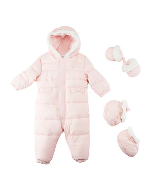 Snowsuit with Faux Fur Lining - Pink and Brown Boutique