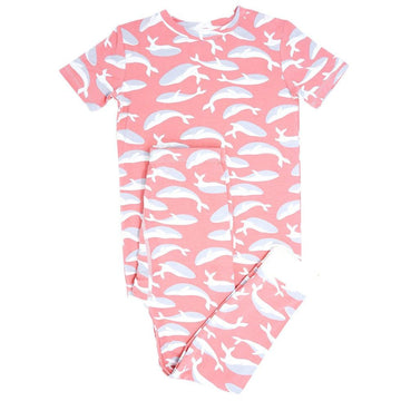 pink whale Bamboo Pajama - Pink and Brown Boutique