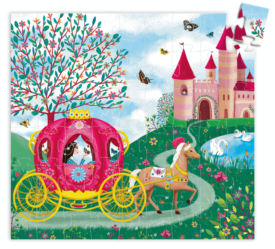 princess carriage silhouette puzzle - Pink and Brown Boutique