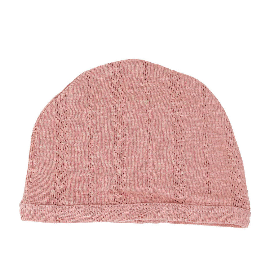 organic pointelle hat mauve - Pink and Brown Boutique