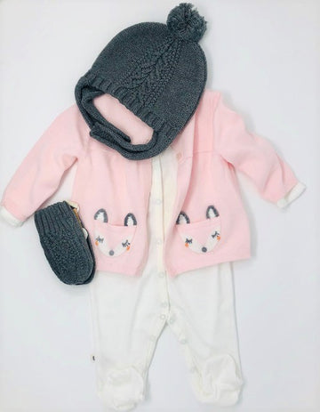 Fox sweater Baby Gift Set - Pink and Brown Boutique