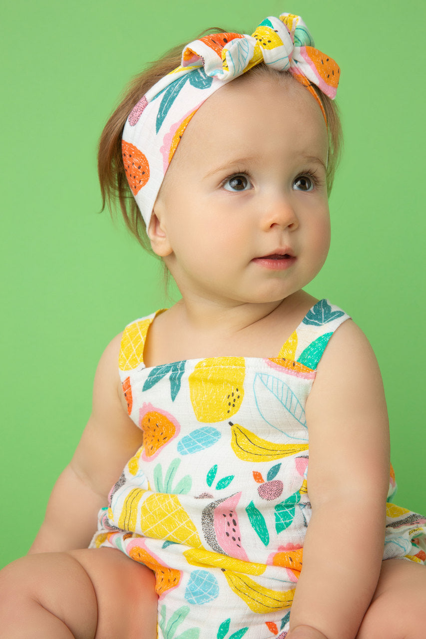 tropical fruits print headband - Pink and Brown Boutique