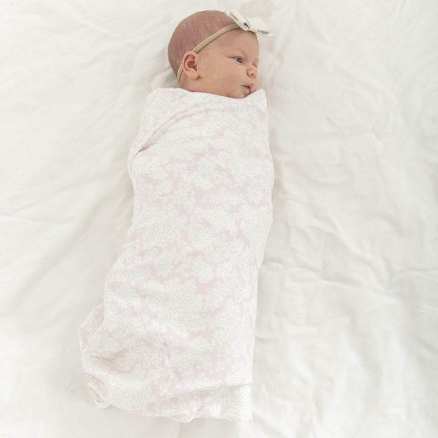 floral organic cotton swaddle blanket - Pink and Brown Boutique