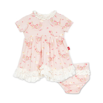 birds of paradise magnetic dress and diaper cover - Pink and Brown Boutique