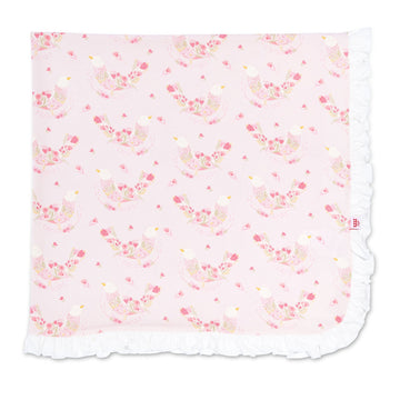 birds of paradise modal swaddle blanket - Pink and Brown Boutique