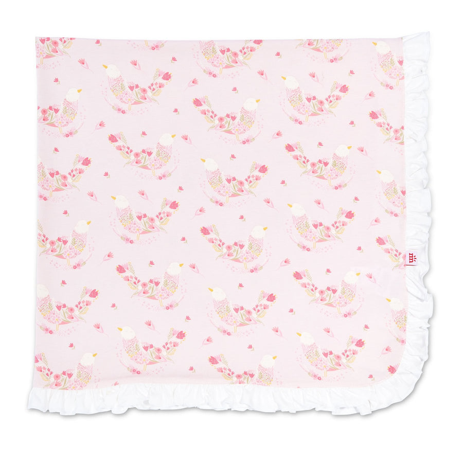birds of paradise modal swaddle blanket - Pink and Brown Boutique