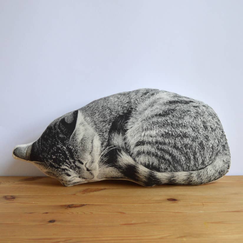sleeping cat pillow - Pink and Brown Boutique