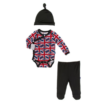 union jack kimono newborn gift set - Pink and Brown Boutique