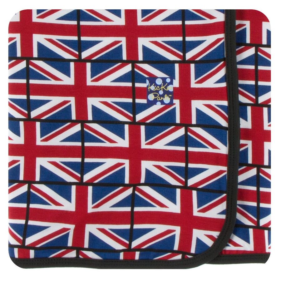 bamboo Swaddling Blanket in union jack - Pink and Brown Boutique