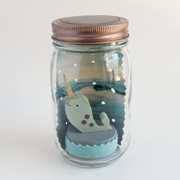narwhal mason jar solar light - Pink and Brown Boutique