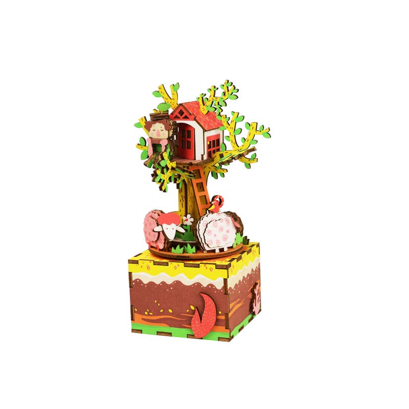 tree house diy 3d wooden music box - Pink and Brown Boutique