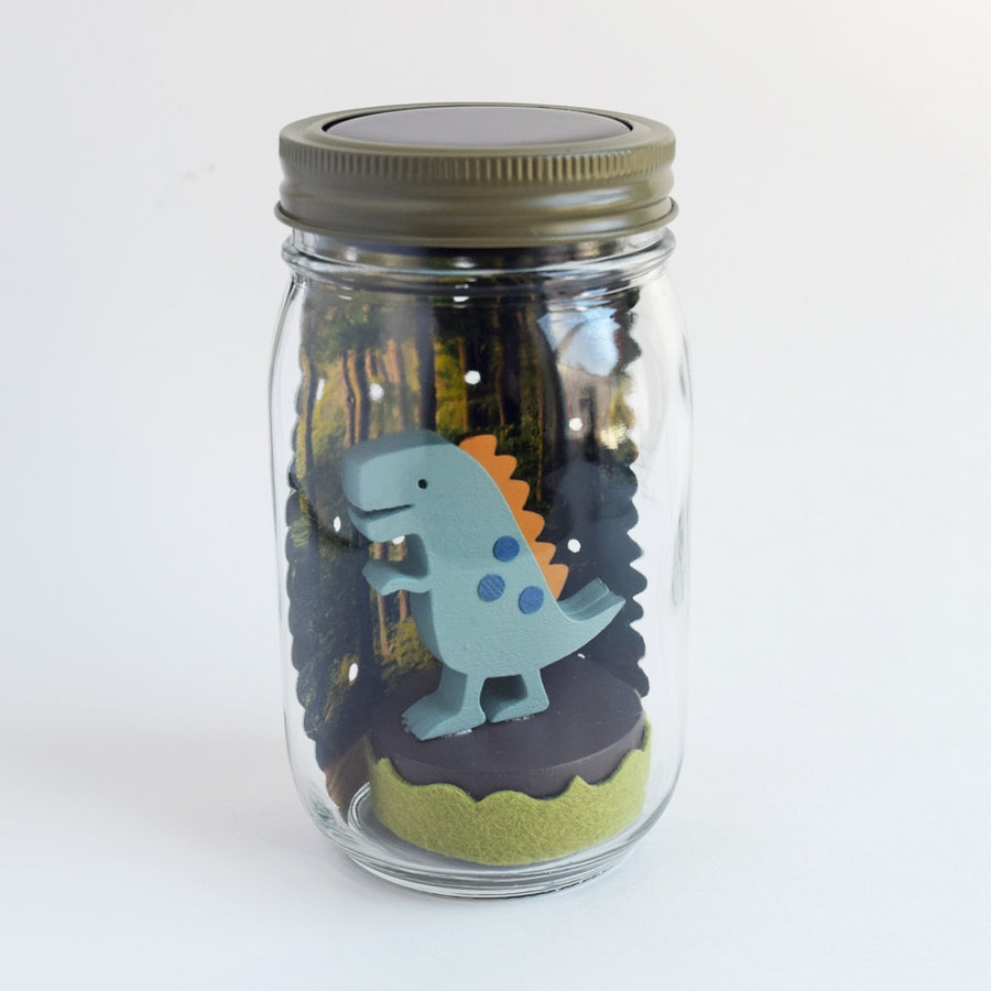 dinosaur mason jar solar light - Pink and Brown Boutique