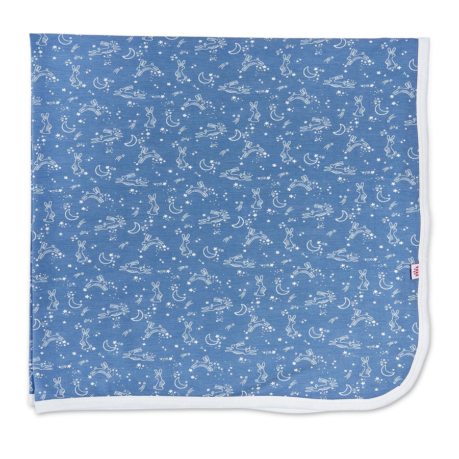 blue sky bunny modal swaddle blanket - Pink and Brown Boutique