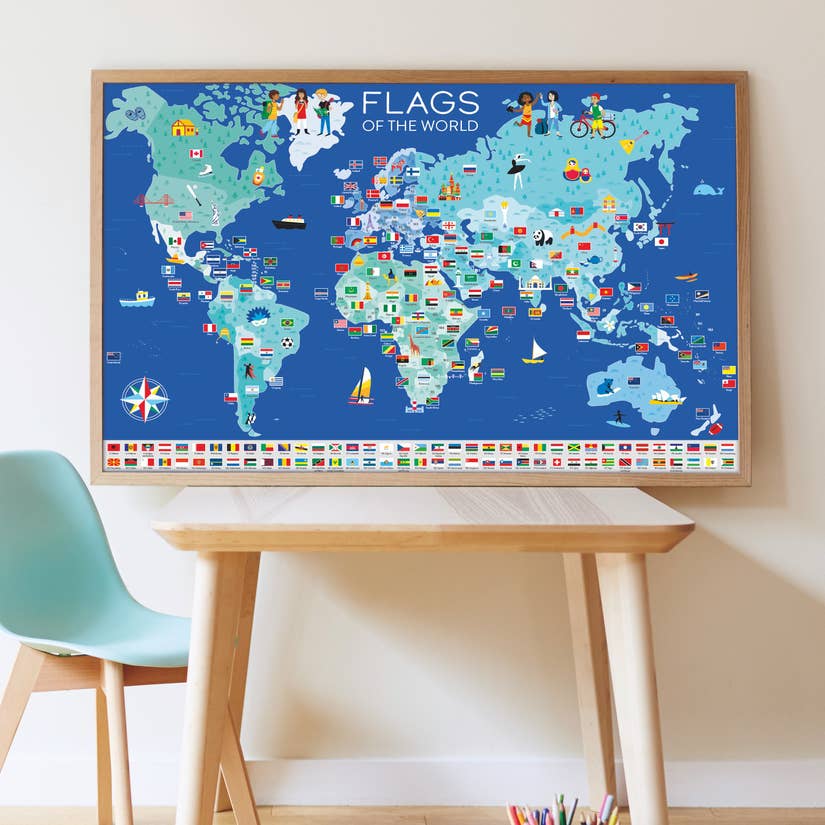 flags of the world sticker puzzle - Pink and Brown Boutique