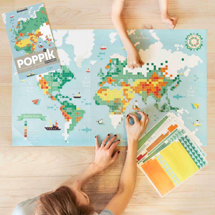 world map sticker puzzle - Pink and Brown Boutique
