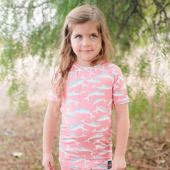 pink whale Bamboo Pajama - Pink and Brown Boutique